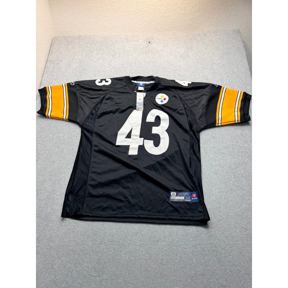 Pittsburgh Steelers Troy Polamalu Reebok NFL Jersey Mens 50 Black Stitched 43